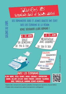 Flyer des Jurnées des romanciers ados et jeunes adultes