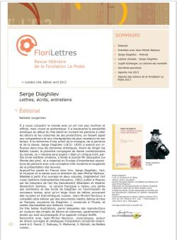 Couverture de FloriLettres 144 avec sommaire et édito