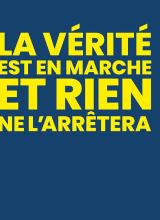 Couverture du livre fond bleu, titre en lettres capitales jaunes