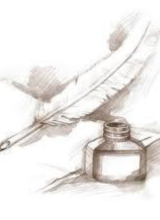 Dessin d'une plume et d'un encrier