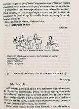Page imprimée, texte de la lettre et dessins de Calvino
